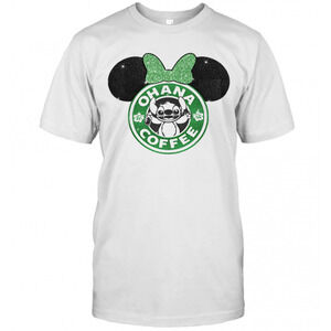 Minnie Mouse Stitch Ohana Coffee Logo T-Shirt